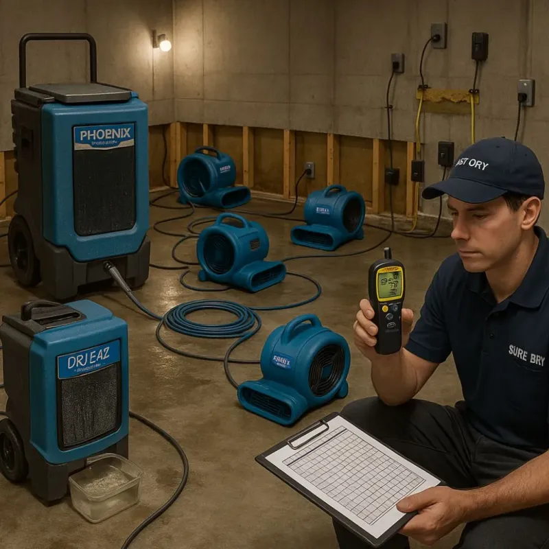 Structural Drying and Dehumidification process in New Windsor, NY